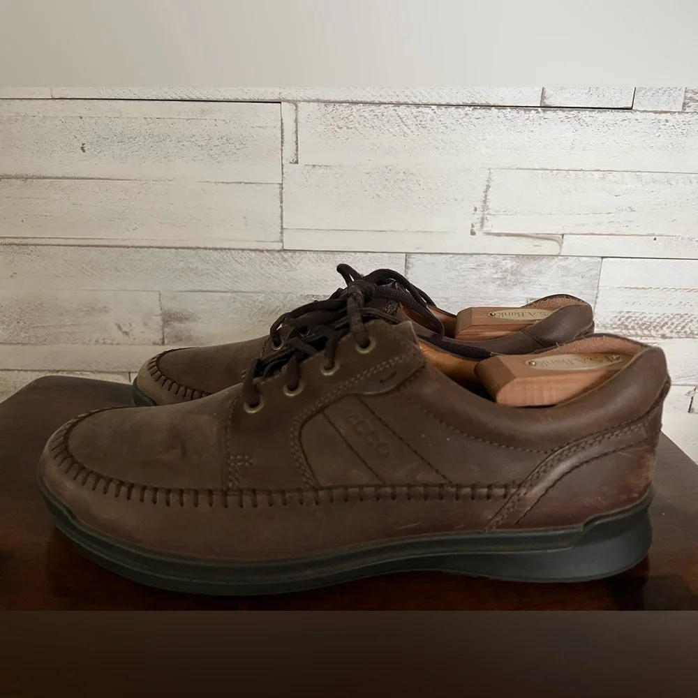 Ecco Seawalker Casual Walking Shoes Brown Leather Mens Size EU‎ 42 US 8-8.5